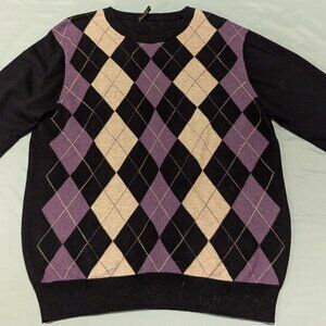 Italian Cashmere-Silk Blend Argyle Sweater (Maglierie di Perugia)